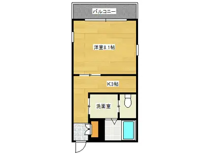 PLEIN SOLEIL 庚午北(1K/2階)の間取り写真