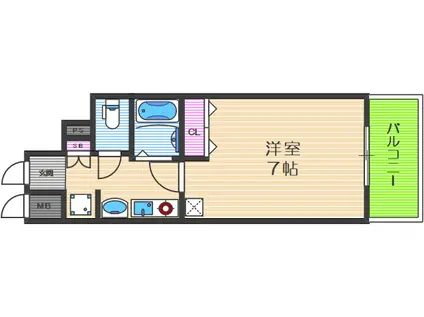 ラナップスクエア阿波座(1K/5階)の間取り写真