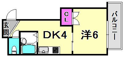 マンションソアーベ(1DK/3階)の間取り写真