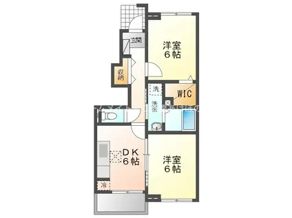 ユトリロ緑ヶ丘2A(2DK/1階)の間取り写真