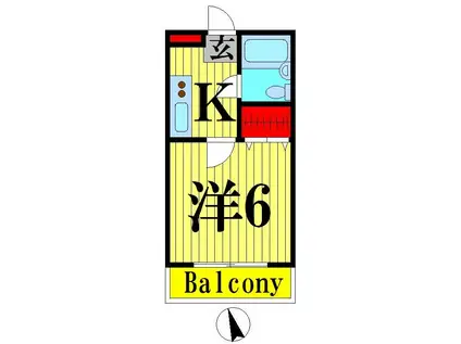 寿コーポ(1K/1階)の間取り写真