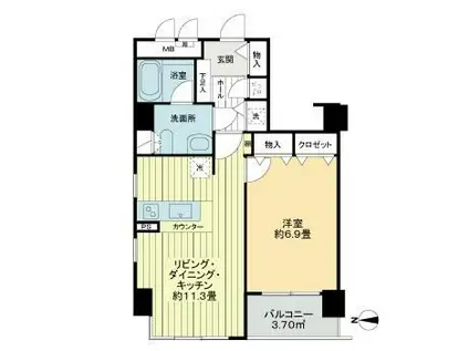 グランドメゾン王子(1LDK/7階)の間取り写真