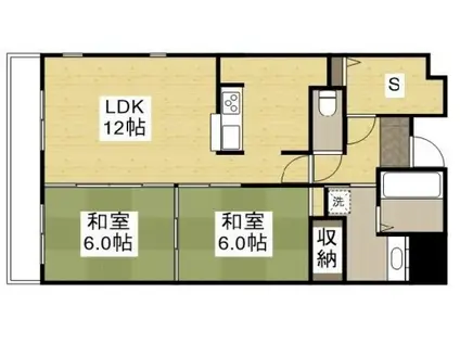 シティガーデン広畑(2LDK/2階)の間取り写真