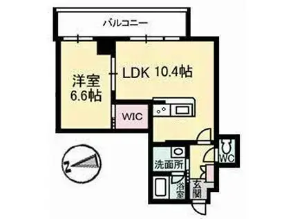 ボナール古京(1LDK/5階)の間取り写真