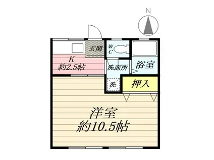 長谷川ハイツ(1K/2階)の間取り写真