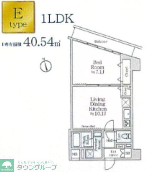 アイルイマージュ押上イースト(1LDK/3階)の間取り写真