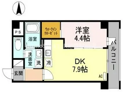 ヴェルドミールマーガレット(1DK/1階)の間取り写真