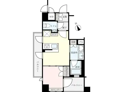 THE三軒茶屋HOUSE(1LDK/7階)の間取り写真