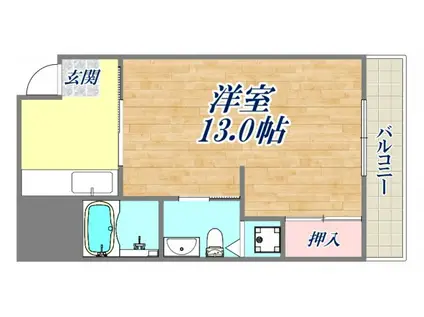 ヒルサイド北名次(1K/3階)の間取り写真