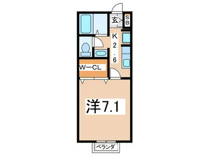 アムールセブン(1K/1階)の間取り写真