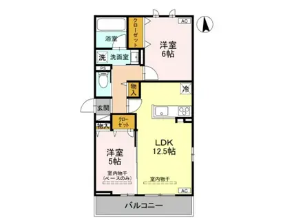 DR長坂台HERZ(2LDK/2階)の間取り写真