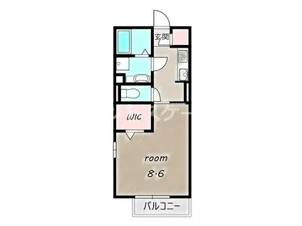 サンフィオーレ(1K/1階)の間取り写真