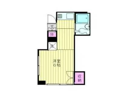 ポートヴィラ芝中田(ワンルーム/1階)の間取り写真