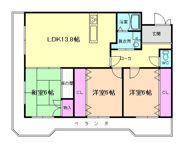 RIVERJOINTII(3LDK/2階)の間取り写真