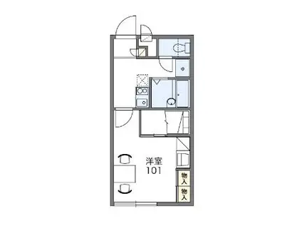 レオパレス角小林(1K/1階)の間取り写真