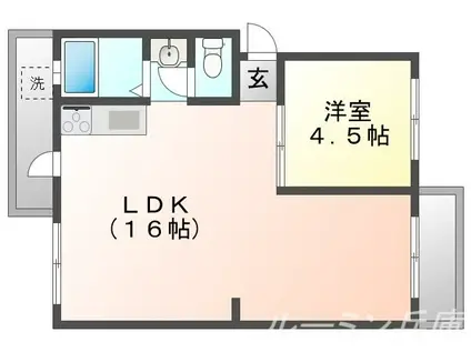 上高丸厚生年金3号棟(1LDK/4階)の間取り写真
