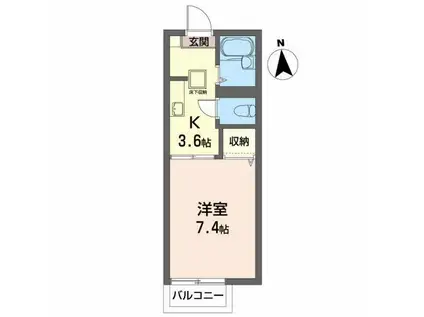 LATO PARCO(1K/1階)の間取り写真