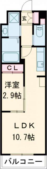 コンダクトレジデンスANO(1LDK/6階)の間取り写真