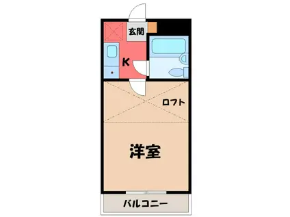 ソワール上柴A(1K/1階)の間取り写真