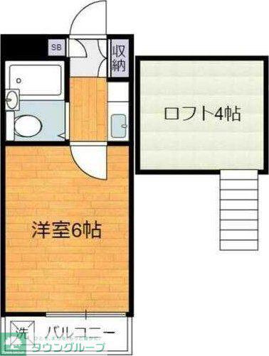 ベルヴィラ狭山(1K/2階)の間取り写真