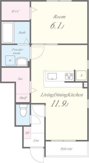 LIVRE 1(1LDK/1階)の間取り写真