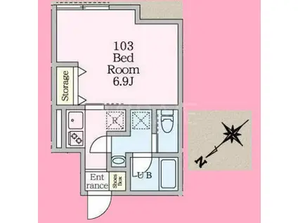 ウィステリア菊名(1K/1階)の間取り写真