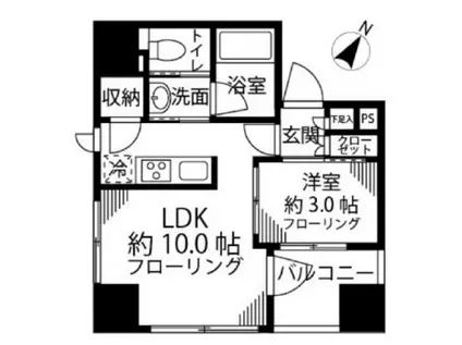 パークリュクス銀座8丁目MONO(1LDK/9階)の間取り写真