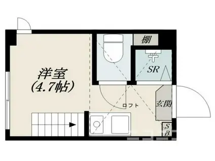 ハーモニーテラス野方(ワンルーム/2階)の間取り写真
