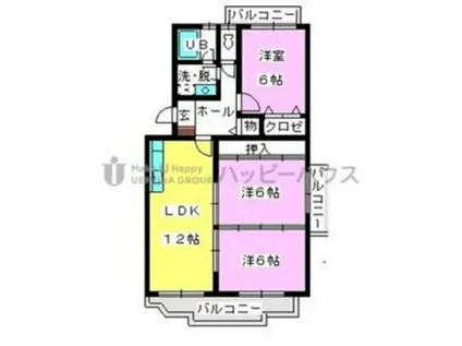 レジデンス渡邊II(3LDK/3階)の間取り写真