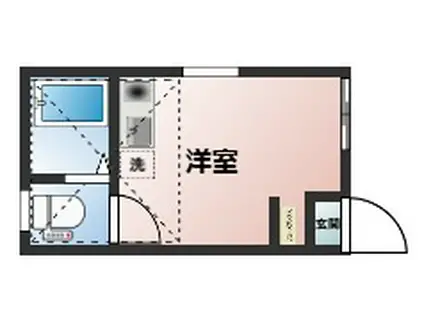 ユナイト末吉モンタルチーノ(ワンルーム/2階)の間取り写真