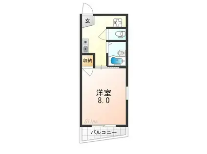 ラフィーネ四条堀川(1K/6階)の間取り写真