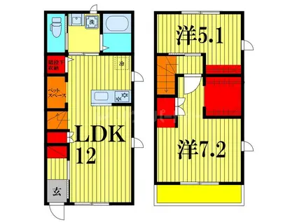 IRIE PAWS(2LDK/1階)の間取り写真