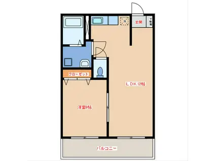 ラフィーネ横浜(1LDK/2階)の間取り写真