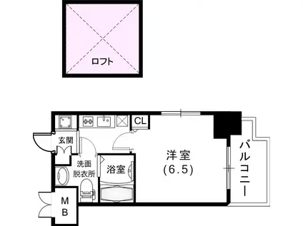 エステムコート神戸県庁前IV GRANDIO(1K/7階)の間取り写真
