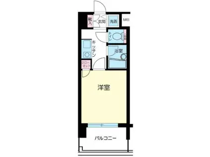 シンシア三田慶大前(1K/5階)の間取り写真