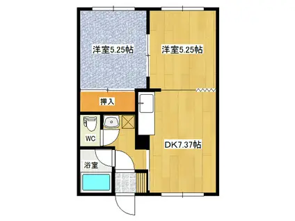 シルバーハイツ(2DK/2階)の間取り写真