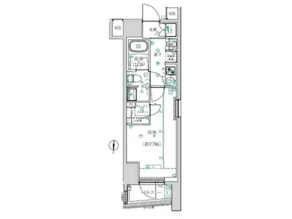 アルテシモ コルソ(1K/11階)の間取り写真