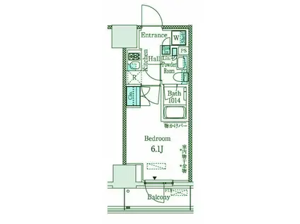 パークキューブ大井町レジデンス(1K/7階)の間取り写真