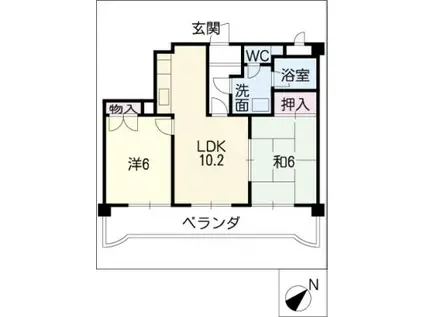 サン・ファミール北浦(2LDK/7階)の間取り写真