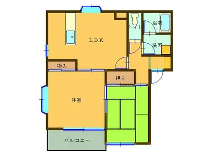 パークシティー神保原A・B(2LDK/1階)の間取り写真