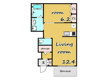 コルニオーロ(1LDK/1階)の間取り写真