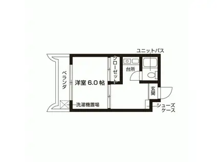 フレンドハイツ(1K/2階)の間取り写真