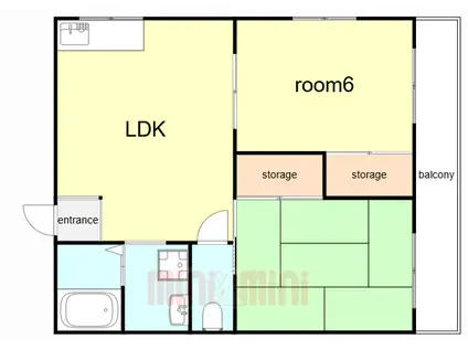 上祗園ハイツ(2LDK/3階)の間取り写真