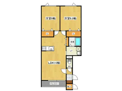 プレシャスセブン(2LDK/2階)の間取り写真