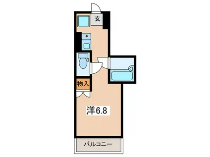 ヴァルト神(ワンルーム/2階)の間取り写真