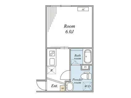 グレースアロー玉川学園(1K/2階)の間取り写真