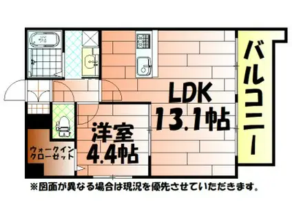 ノースステイツ西小倉(1LDK/8階)の間取り写真