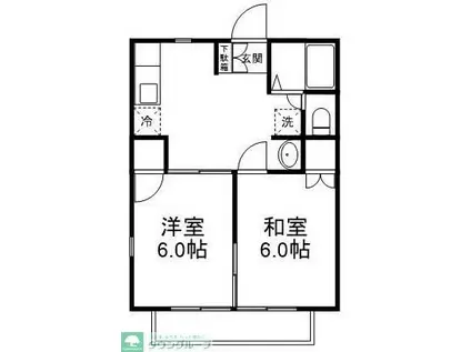 ガーデンヒルズ薬園台(2DK/1階)の間取り写真