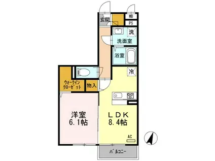 グランシャリオ(1LDK/3階)の間取り写真