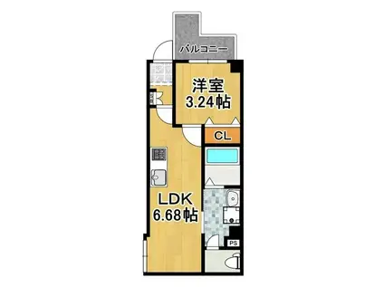 マーレ大正(1LDK/2階)の間取り写真
